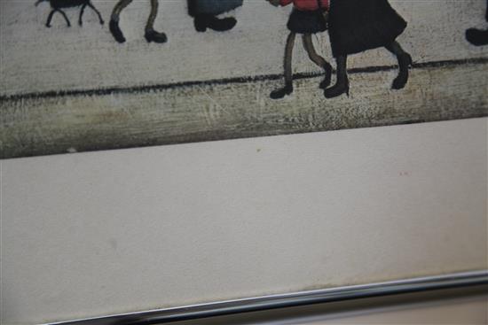 §Laurence Stephen Lowry (1887-1976) Market scene in a northern town overall 23.75 x 29.5in.